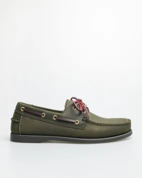 Tomaz C328A Men's Leather Boat Shoes (Green)