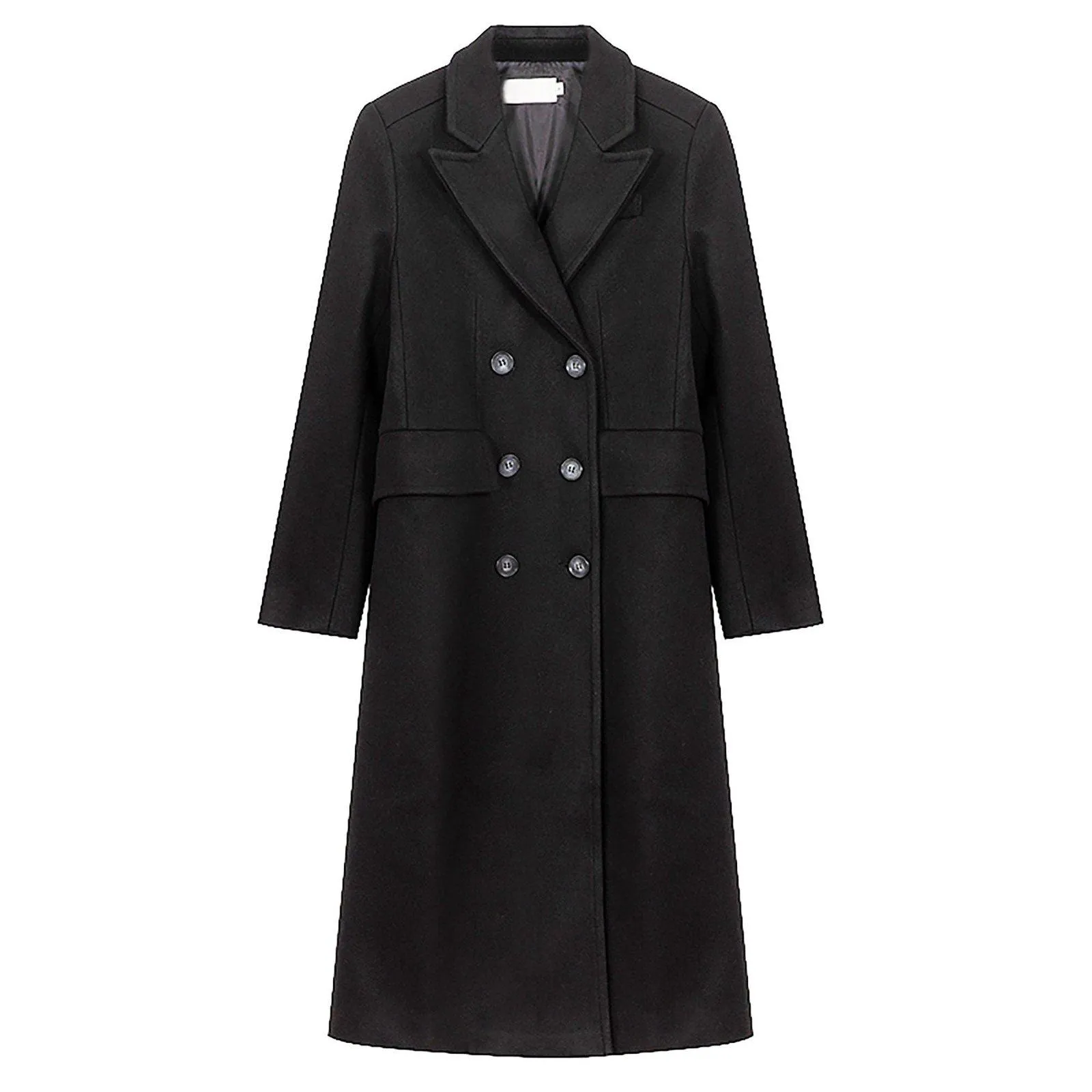 Women Black Wool Long Coat,Double Breasted Coat,Oversize Wool Coat,Black Long Maxi Coat,Winter Coat Women,Thicken Woolen Coat,Women Overcoat