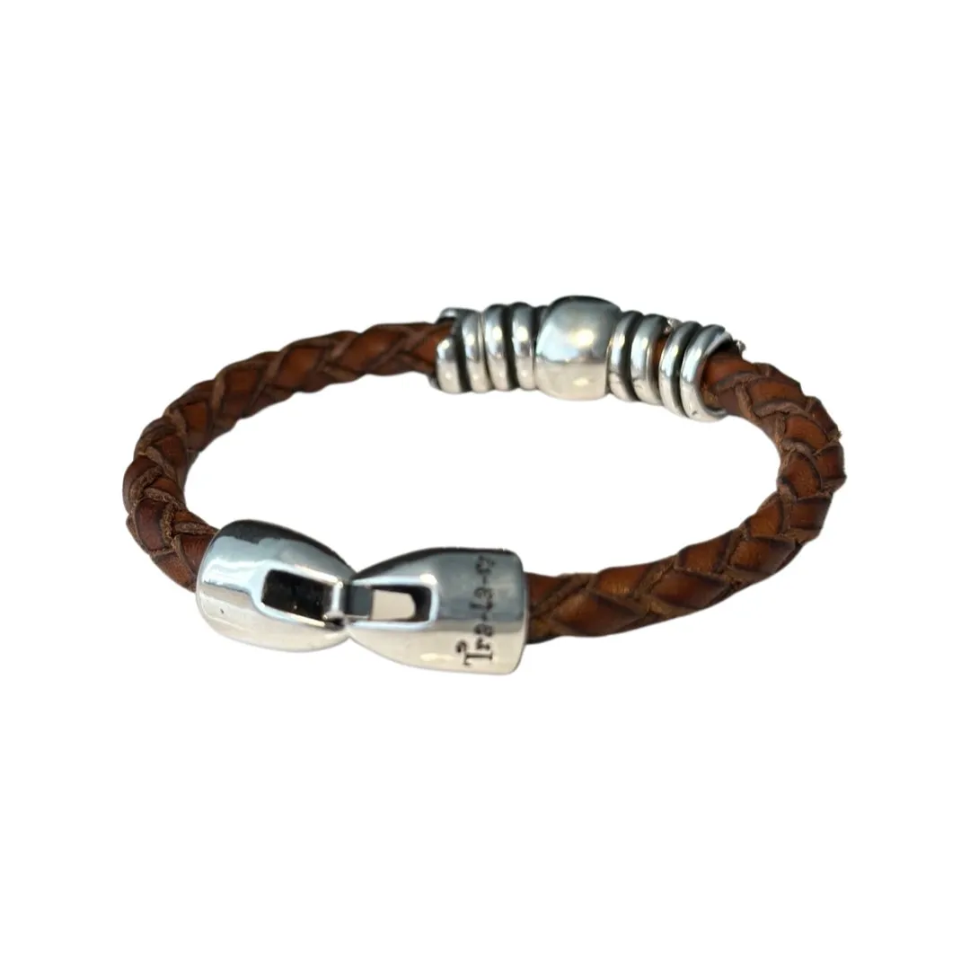 TRA-LA-RA MEN ROUND BRAIDED TUBE WITH RINGS BRACELET