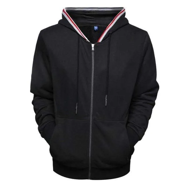 Zipper Cardigan Hoodies Men Cotton Soft Feel Solid Color Men's Sweatshirts Slim Fit High Quality Hoodied Men