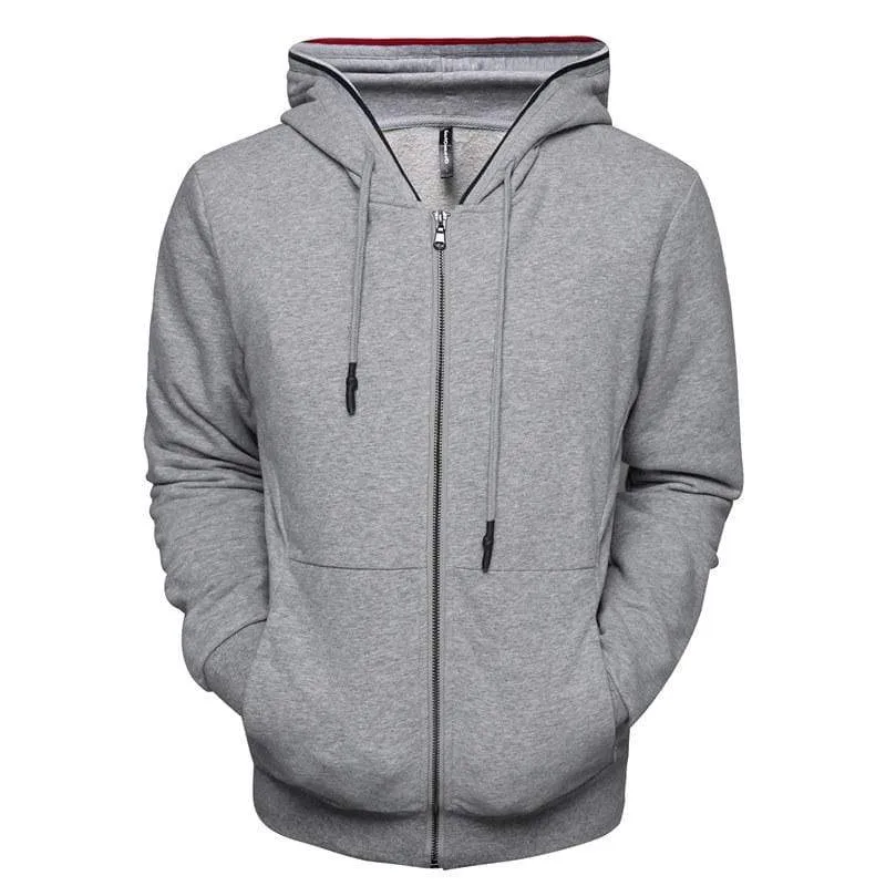 Zipper Cardigan Hoodies Men Cotton Soft Feel Solid Color Men's Sweatshirts Slim Fit High Quality Hoodied Men