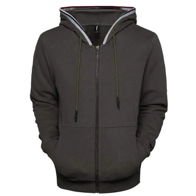 Zipper Cardigan Hoodies Men Cotton Soft Feel Solid Color Men's Sweatshirts Slim Fit High Quality Hoodied Men