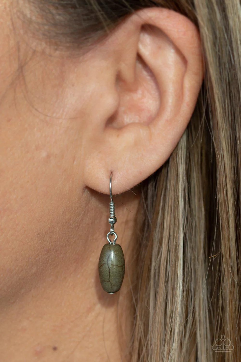 Explore The Elements Olive Green Stone Necklace - Paparazzi Accessories