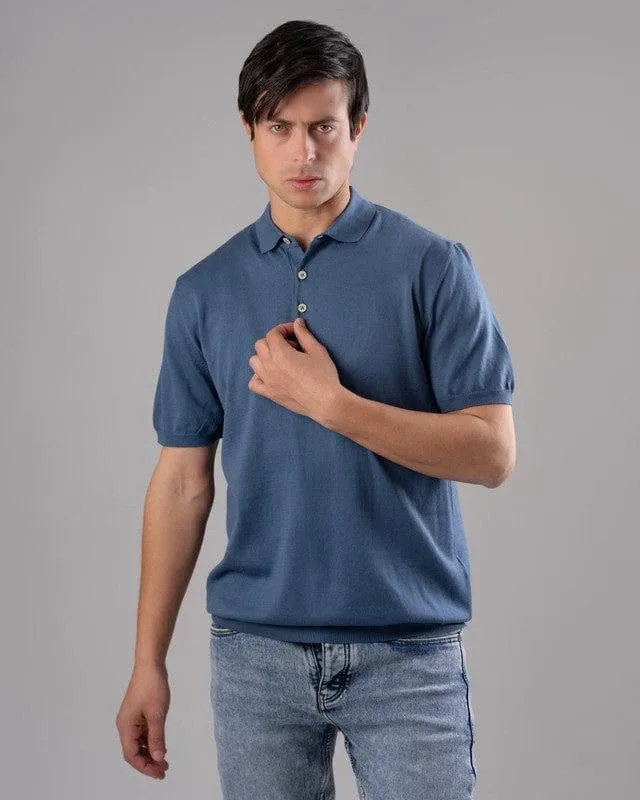 KNIT POLO SHIRT  - JEANS