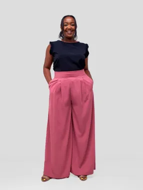 Vivo Ava Pleated Wide Leg Pants - Pink