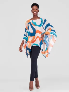 Vivo Ayana Wide Top - Blue / Mustard Limo Print