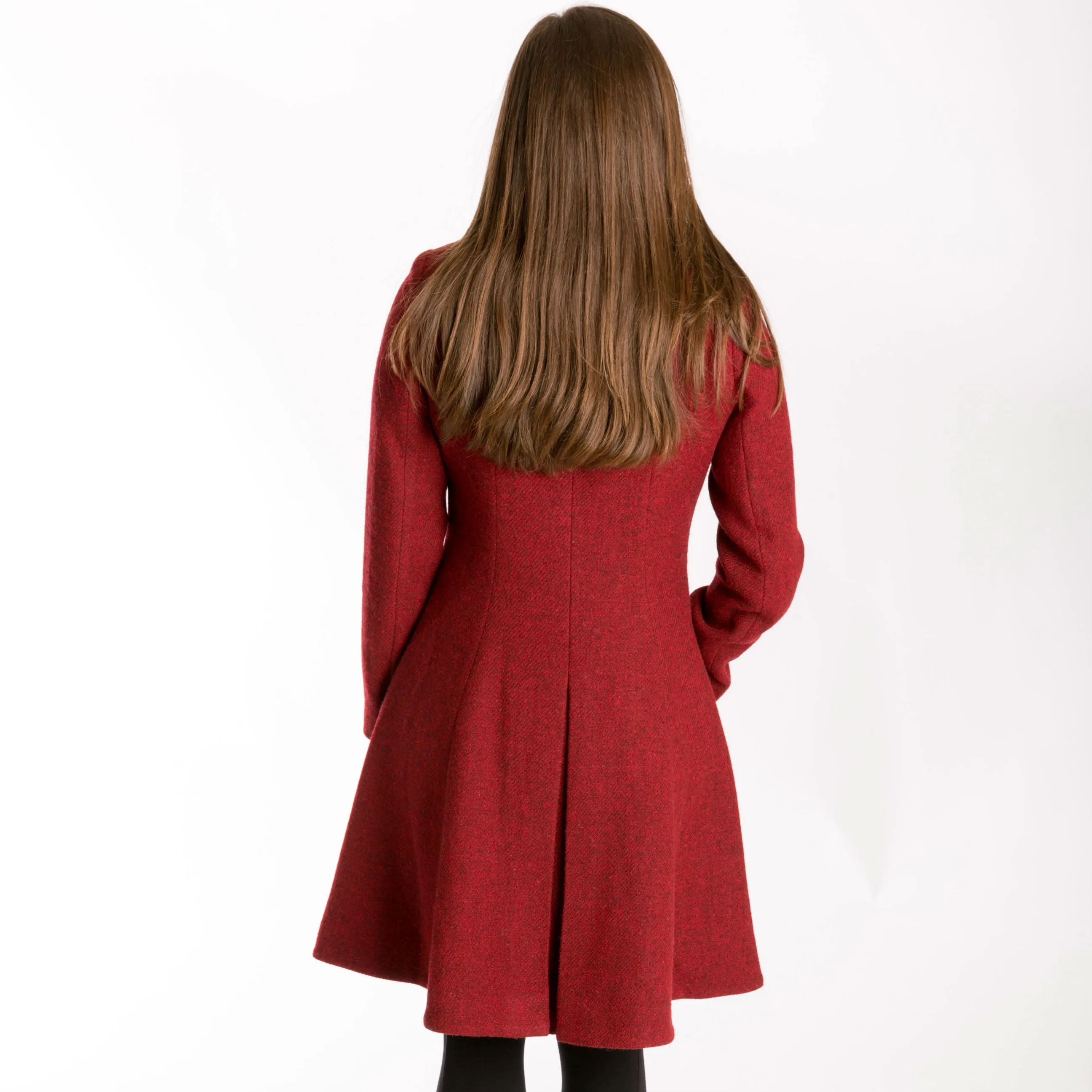 Belle Semi-Flare Harris Tweed Overcoat [3 Colors]