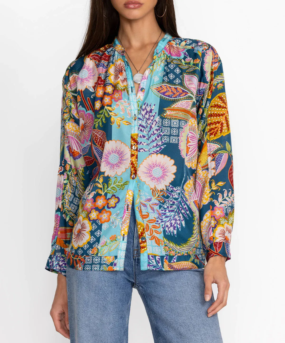 Johnny Was wild Kalani Silk Blouse