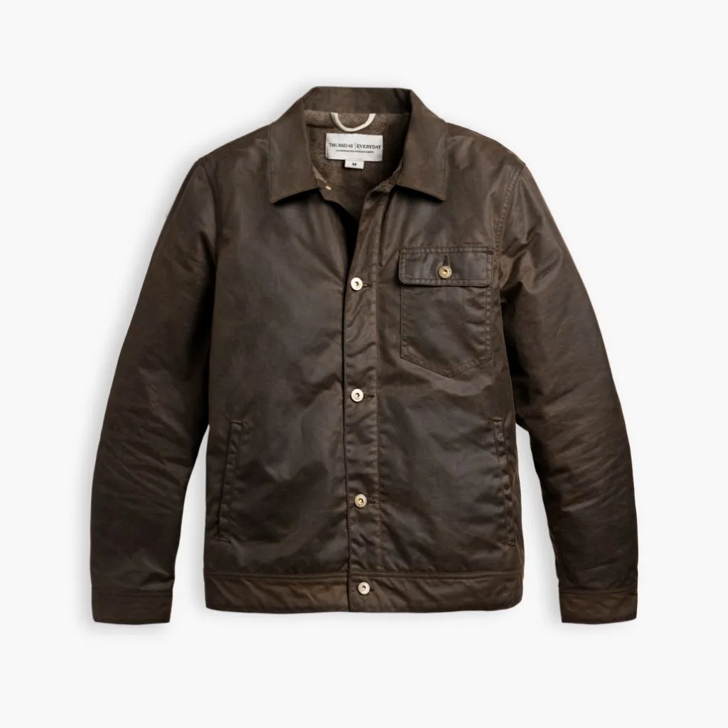 Waxed Canvas Field Jacket | Dark Olive