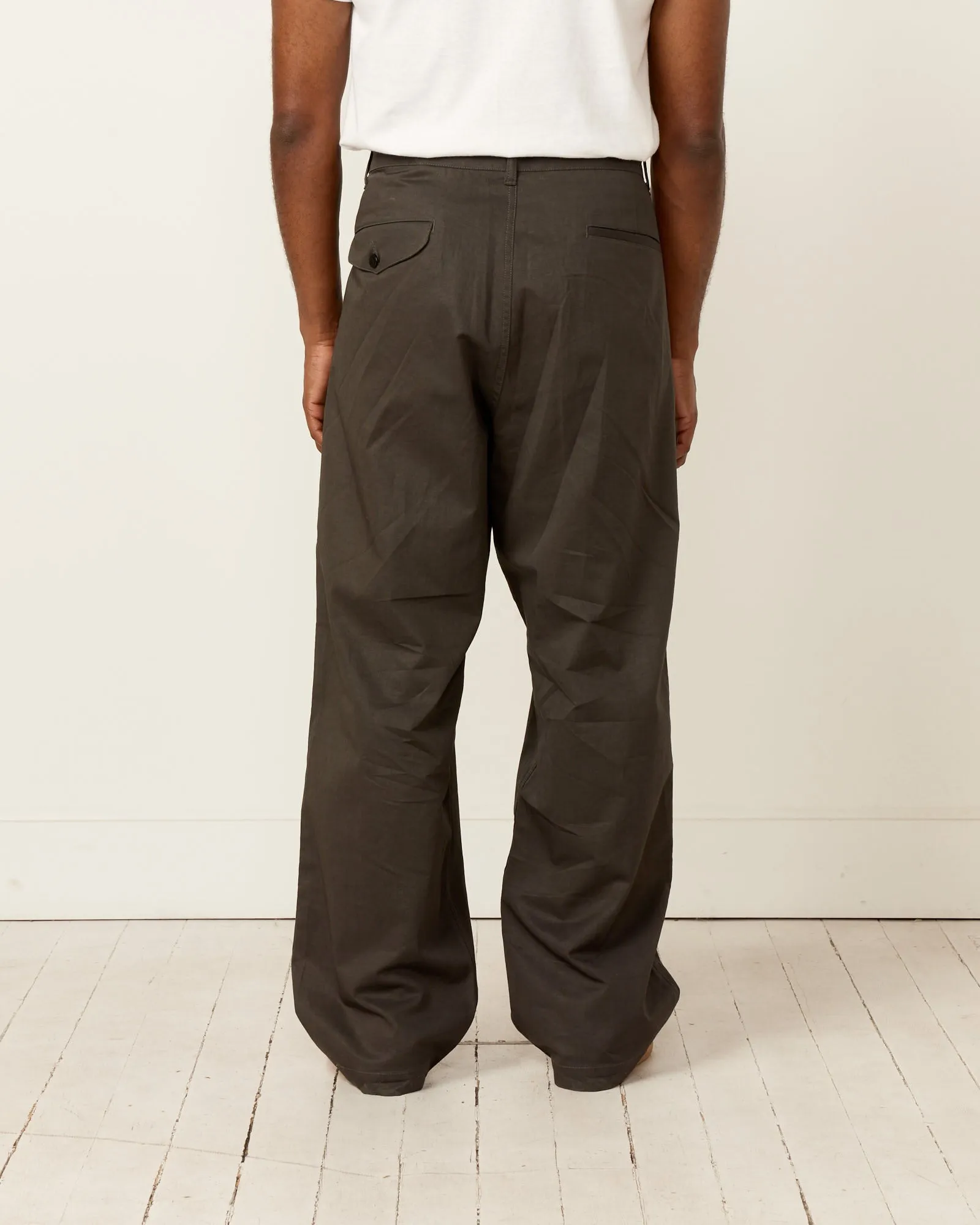 Linen Mixed Baker Pant in Charcoal