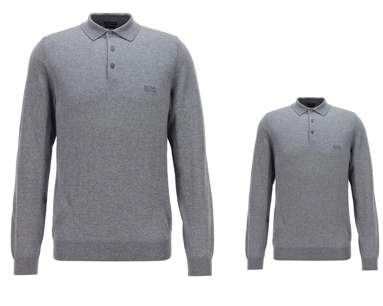 Hugo Boss Bono L 50435429 030 Virgin Wool Polo Shirt Grey