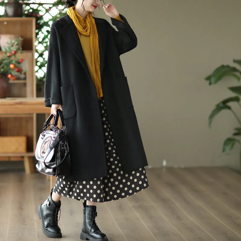 Women Autumn Woolen Chic Casual Overcoat