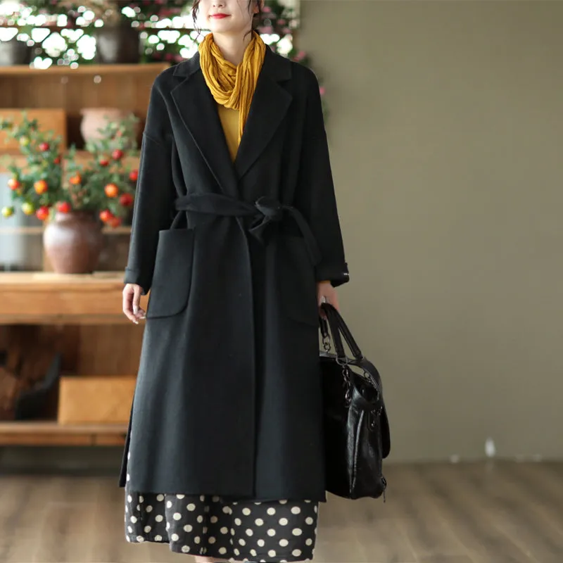 Women Autumn Woolen Chic Casual Overcoat