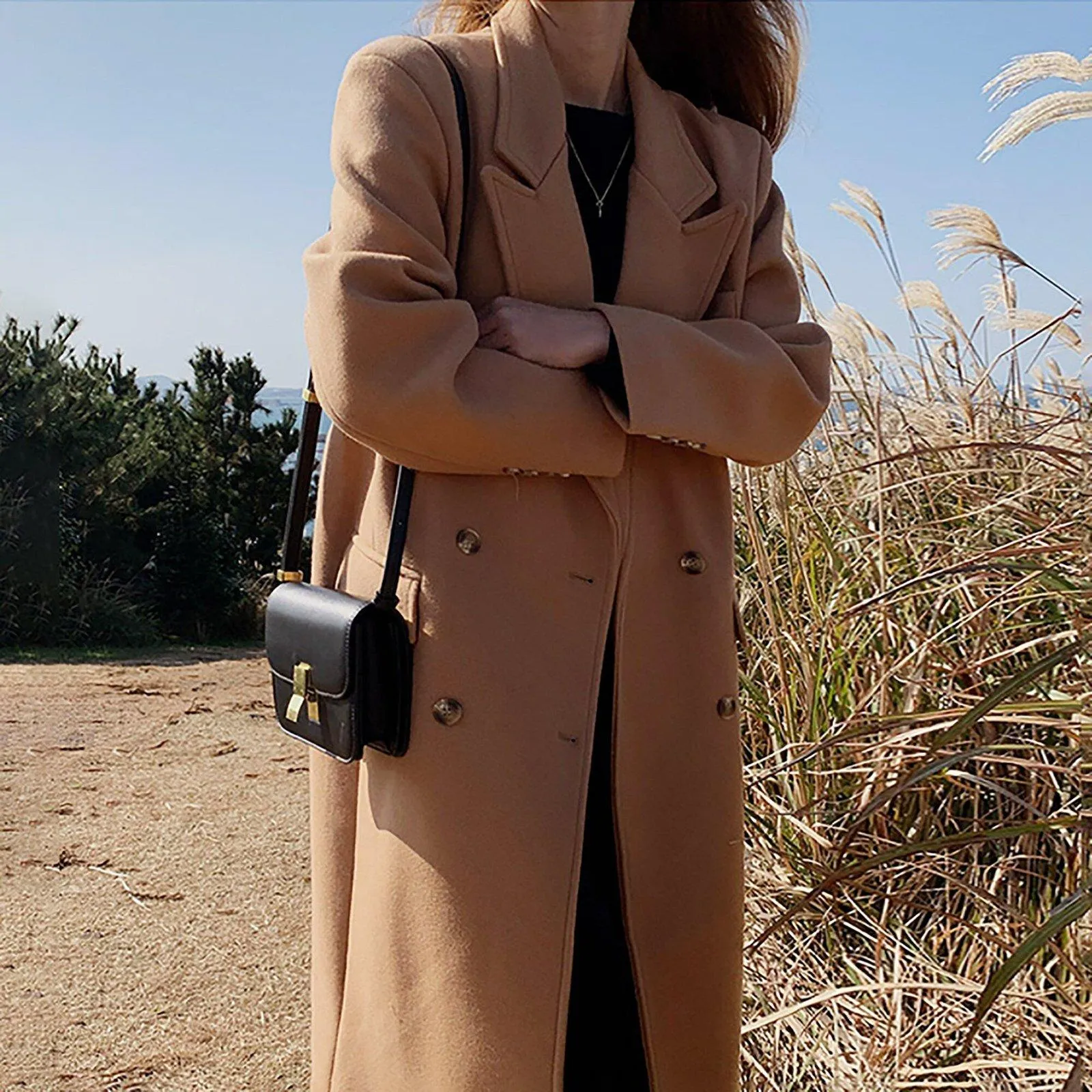 Women Wool Long Coat,Beige Long Wool Coat,Camel Maxi Wool Coat,Black Long Woolen Coat,Wool Overcoat,Plus Size Reefer Coat,Winter Coat Women