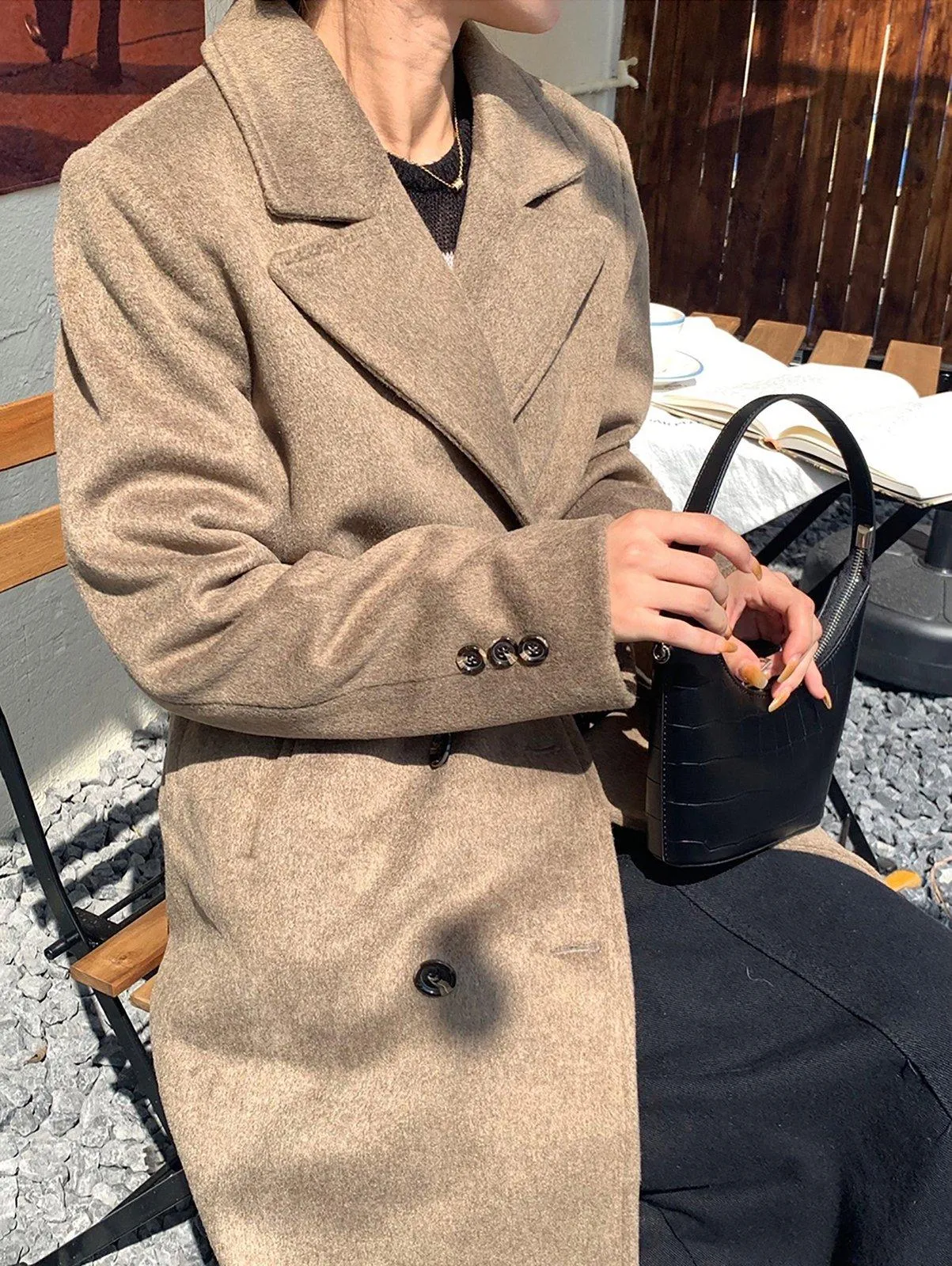 Women Long Maxi Wool Coat,Coffee Wool Long Coat,Black Full length Wool overcoat,Winter Coat women,Thicken Woolen Coat,Plus Size Reefer Coat