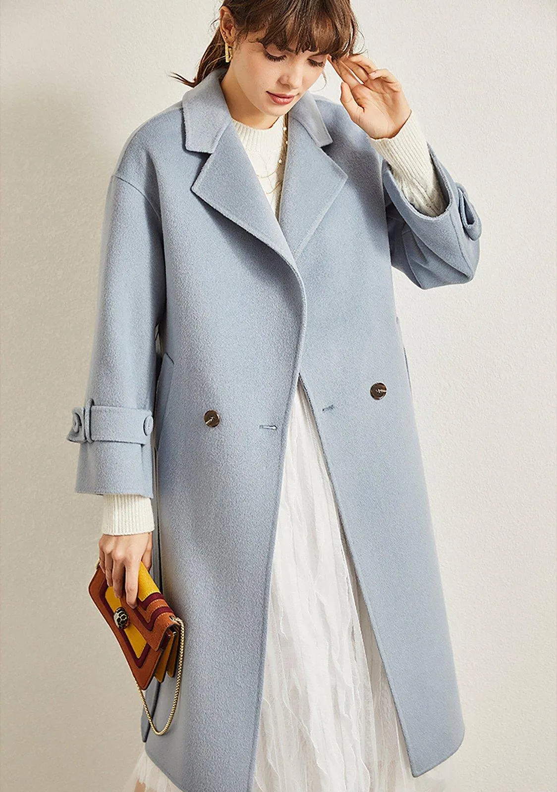 Frieda Two Button Belted Wool Coat