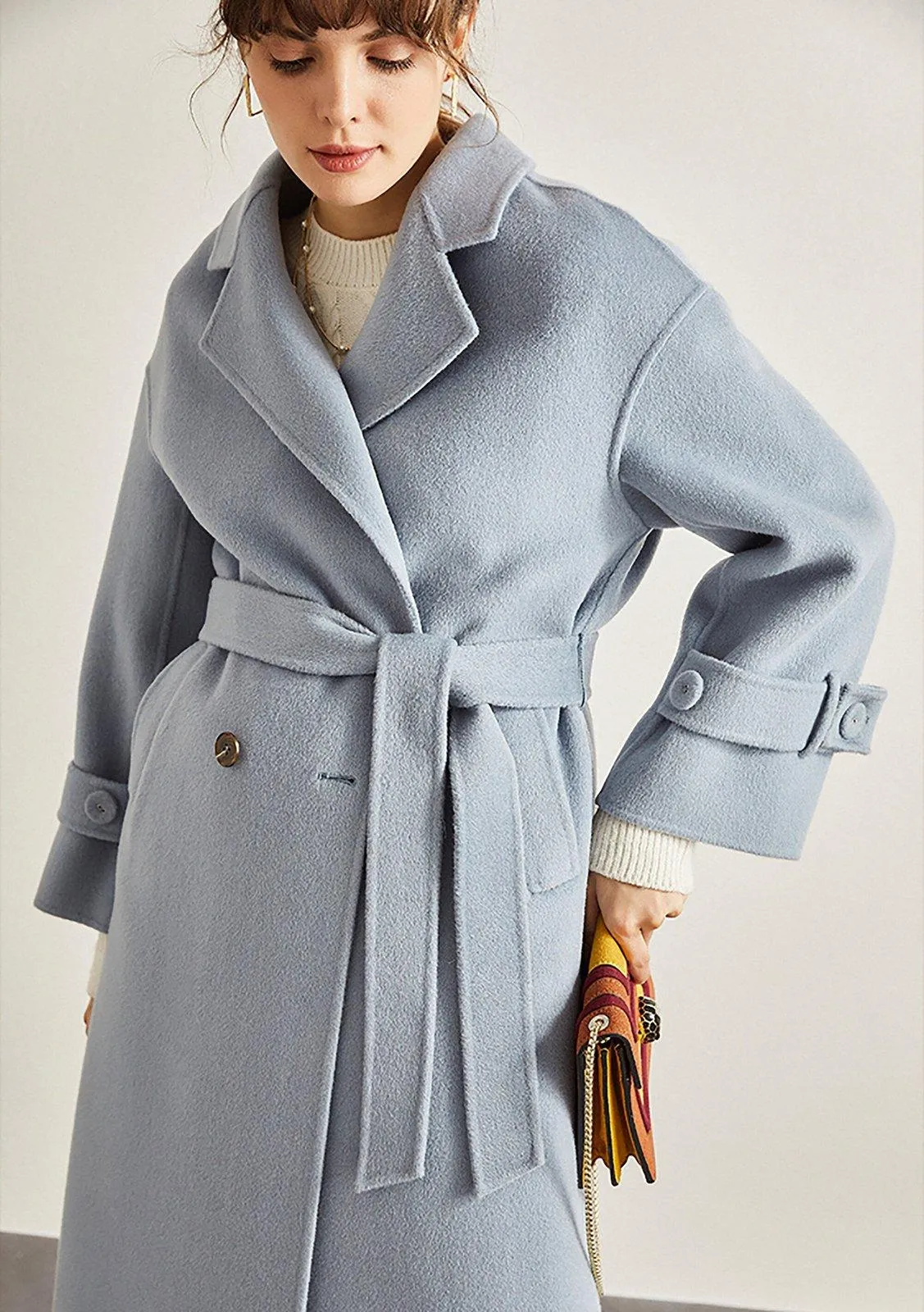 Frieda Two Button Belted Wool Coat