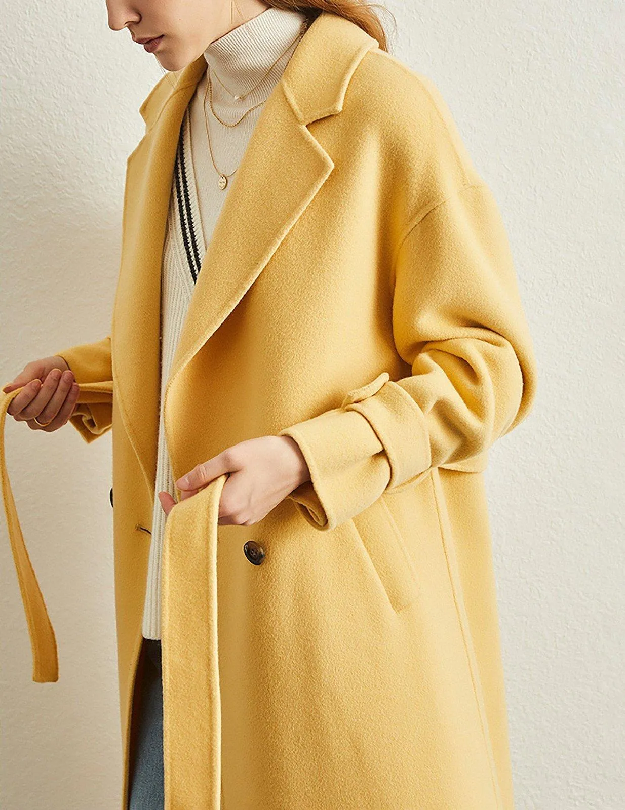 Frieda Two Button Belted Wool Coat