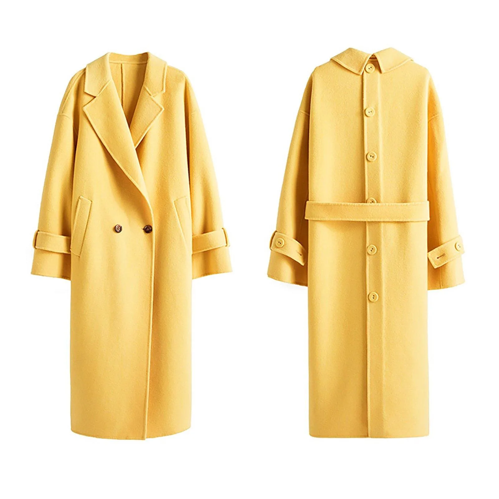 Frieda Two Button Belted Wool Coat