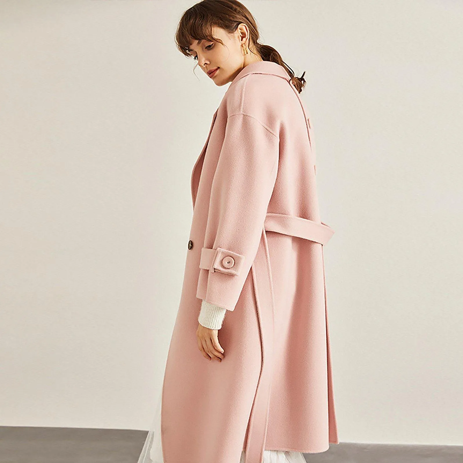 Frieda Two Button Belted Wool Coat