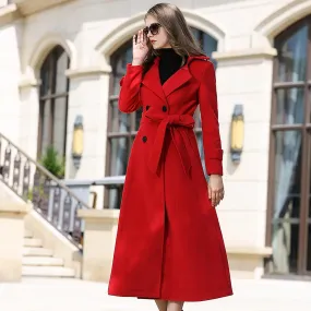 Women Red Wool Long Coat,Custom wool Coat for women Double Breasted Coat Winter Woolen Coat Cashmere Overcoat,Wool Blend Coat,Wool Outerwear