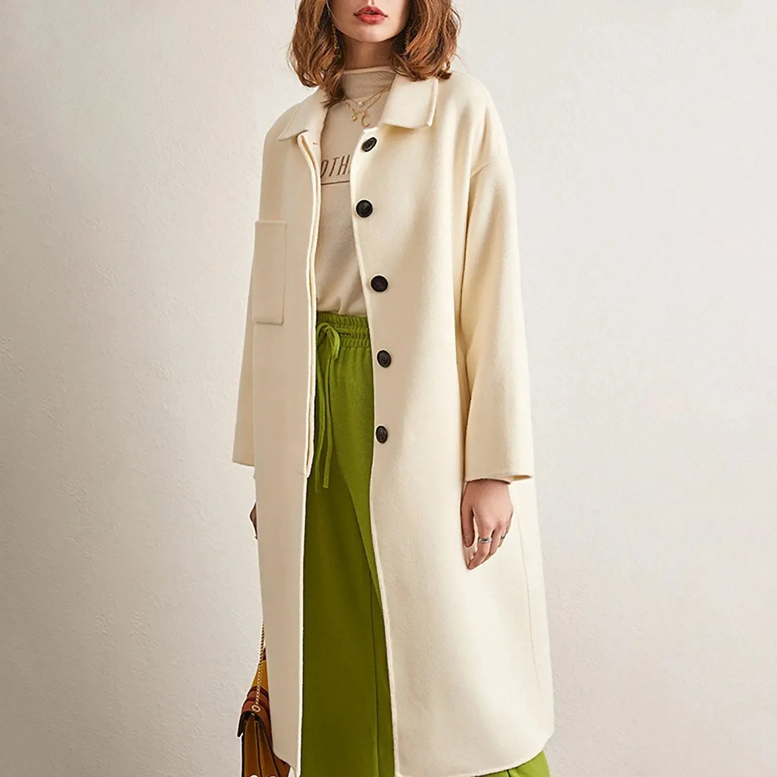 Fiona Single Breasted Wool Blend Midi Coat