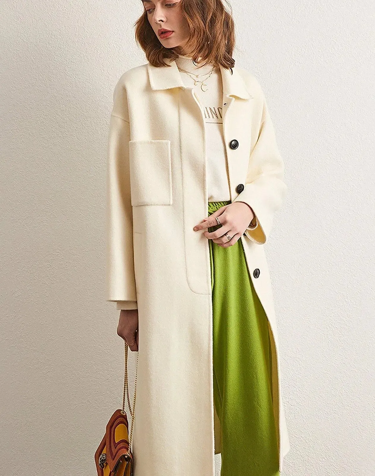 Fiona Single Breasted Wool Blend Midi Coat