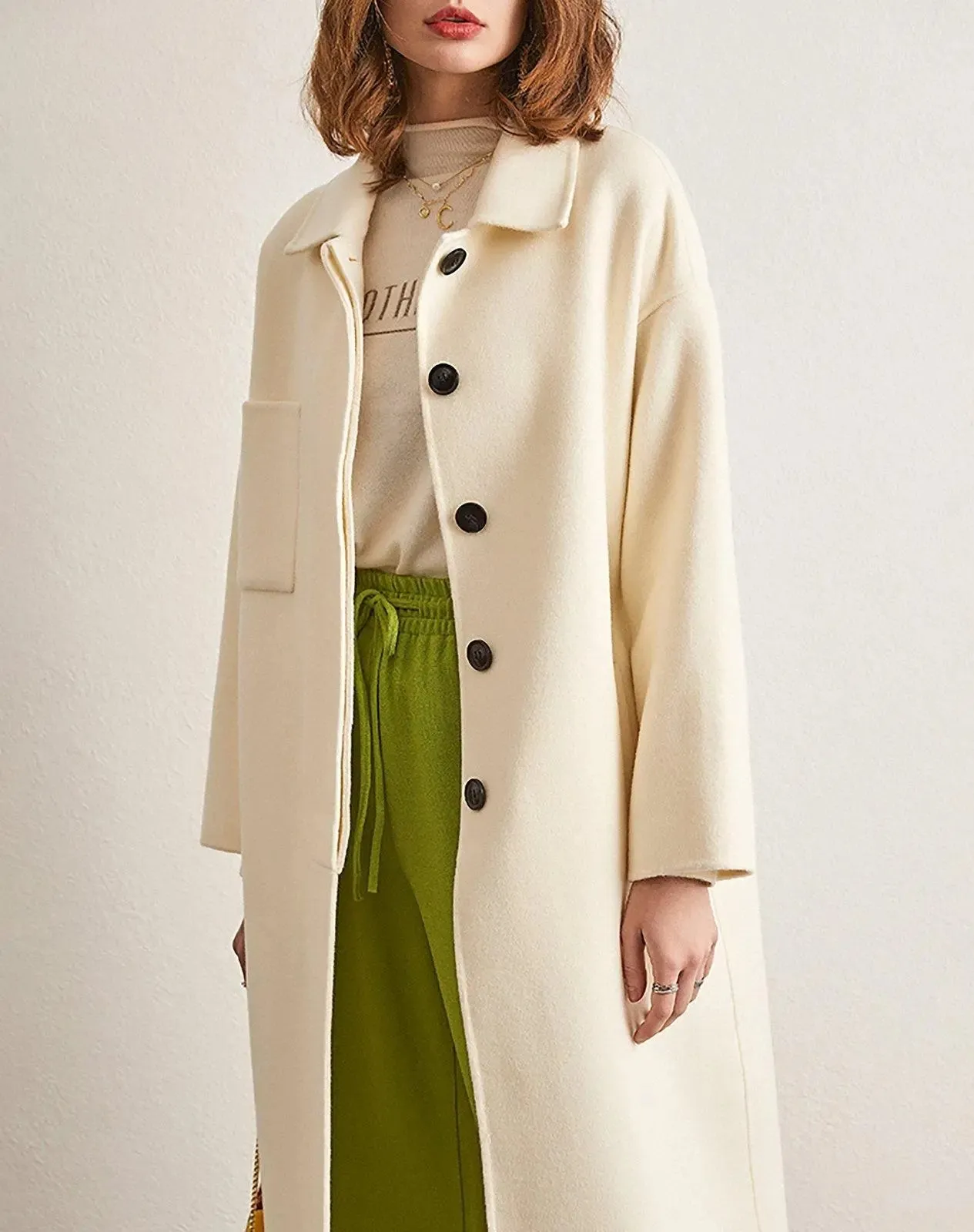 Fiona Single Breasted Wool Blend Midi Coat