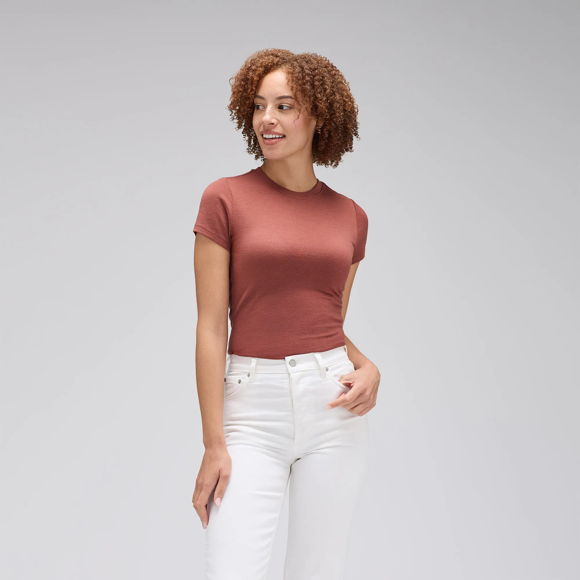 Women's Slim Merino Crew Neck T-Shirt