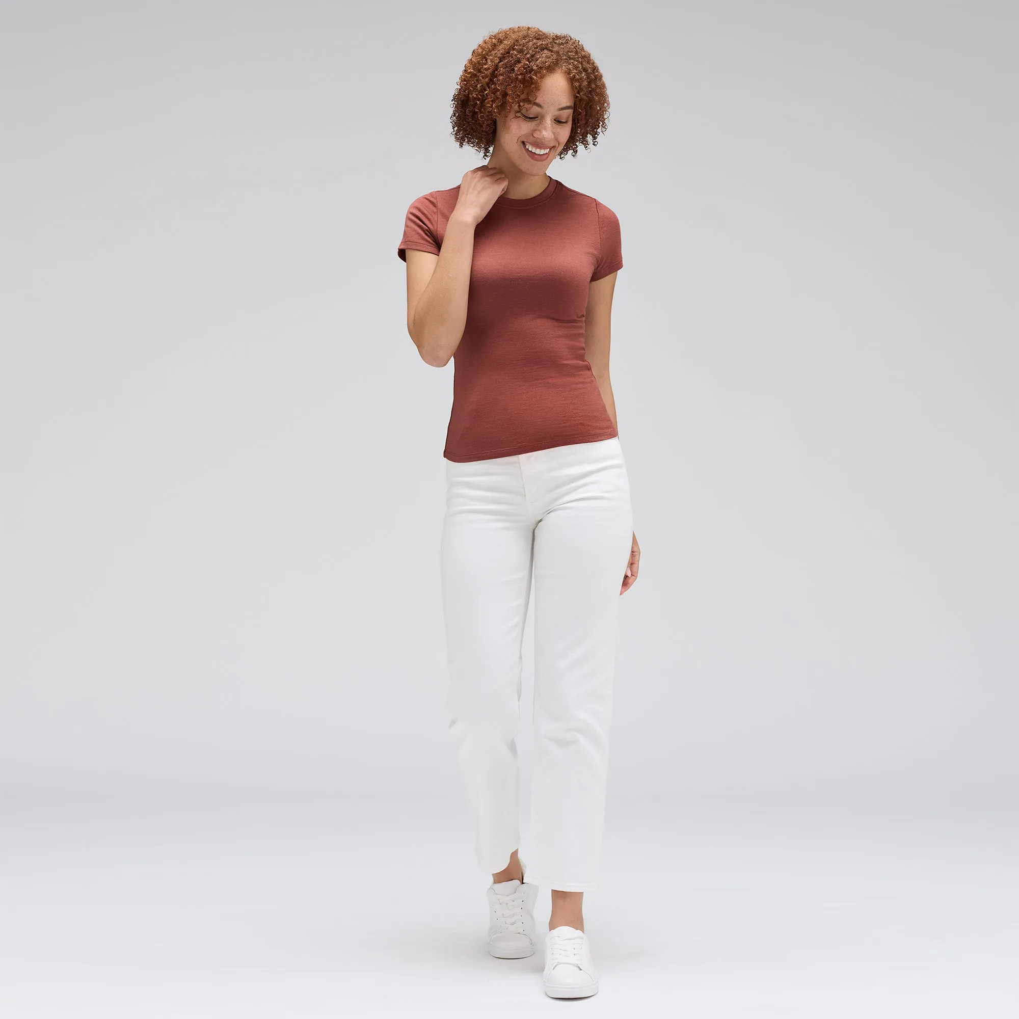 Women's Slim Merino Crew Neck T-Shirt