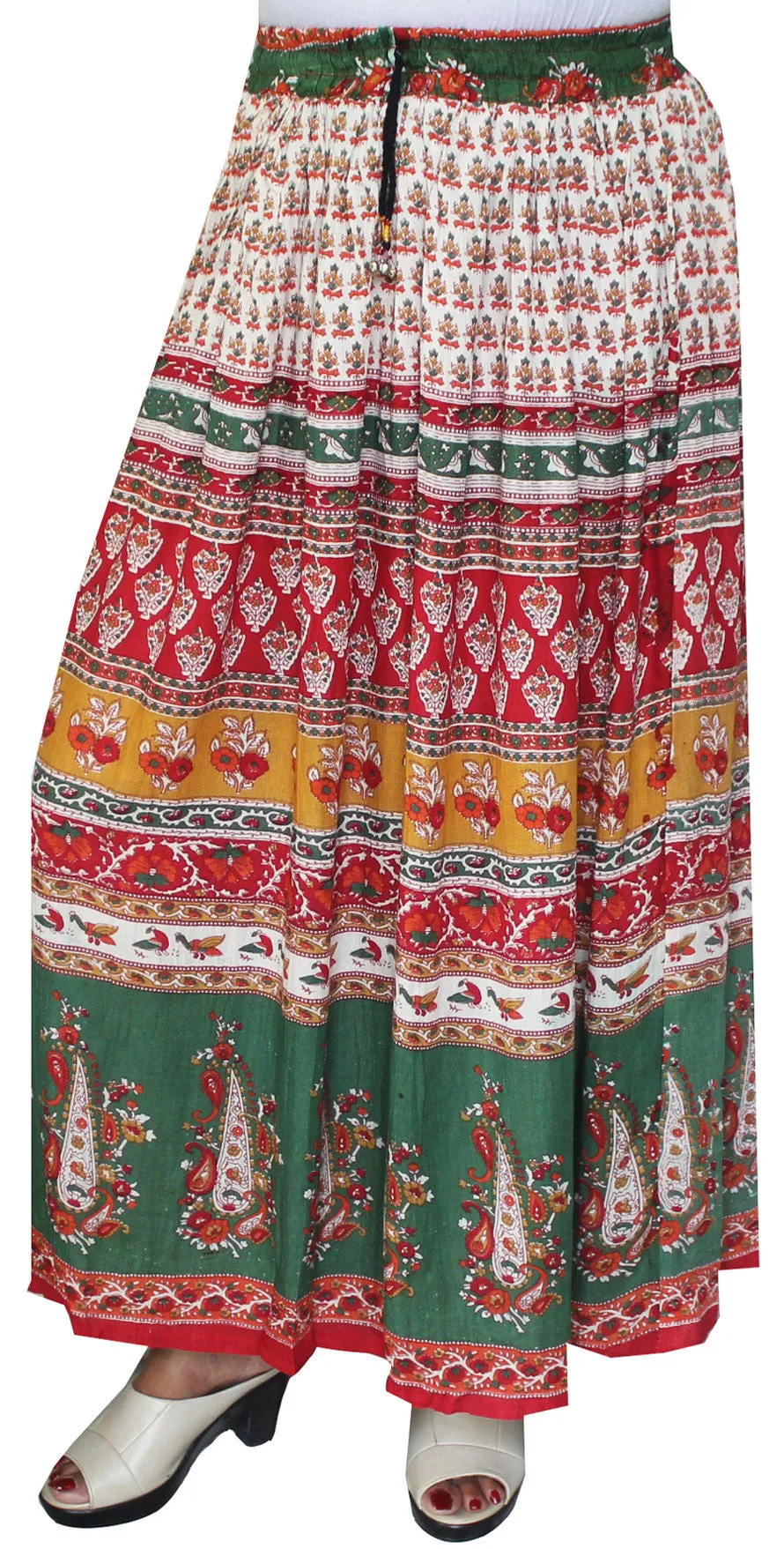 Womens Summer Printed Indian Long Skirts Ankle Length India Apparel