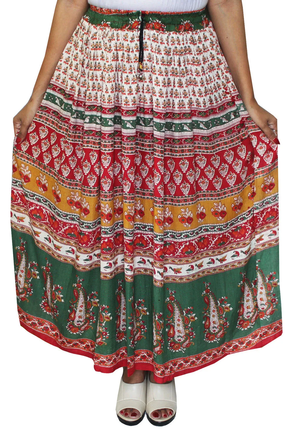 Womens Summer Printed Indian Long Skirts Ankle Length India Apparel