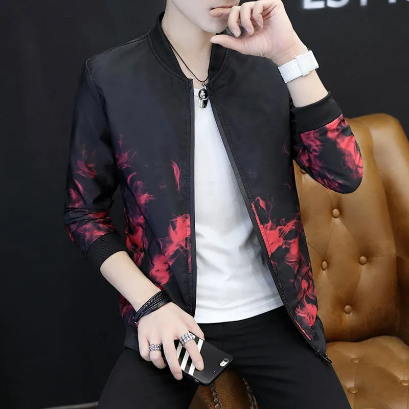 Men Spring Autumn New Bomber Zipper Jacket