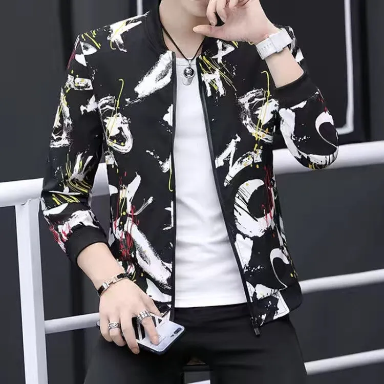 Men Spring Autumn New Bomber Zipper Jacket