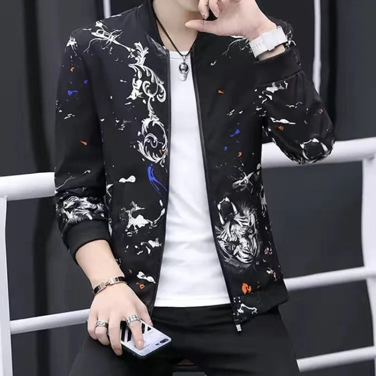 Men Spring Autumn New Bomber Zipper Jacket