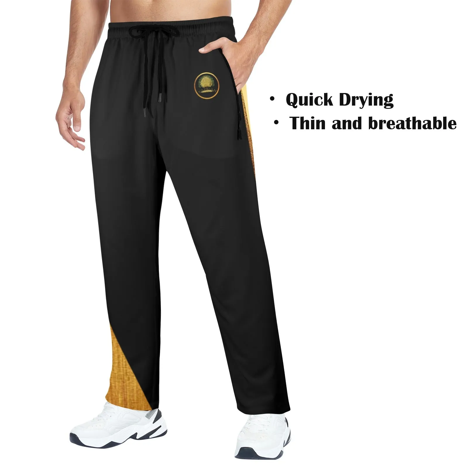 Yahuah-Tree of Life 03-01 Men's Designer Quick Dry Open Bottom Sweatpants