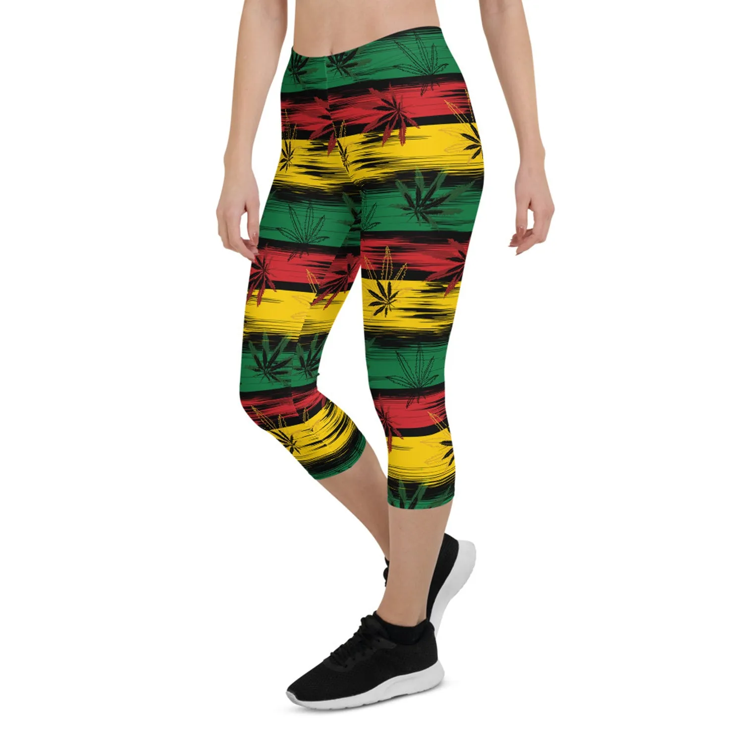 Womens Reggae and Cannabis Capri Leggings