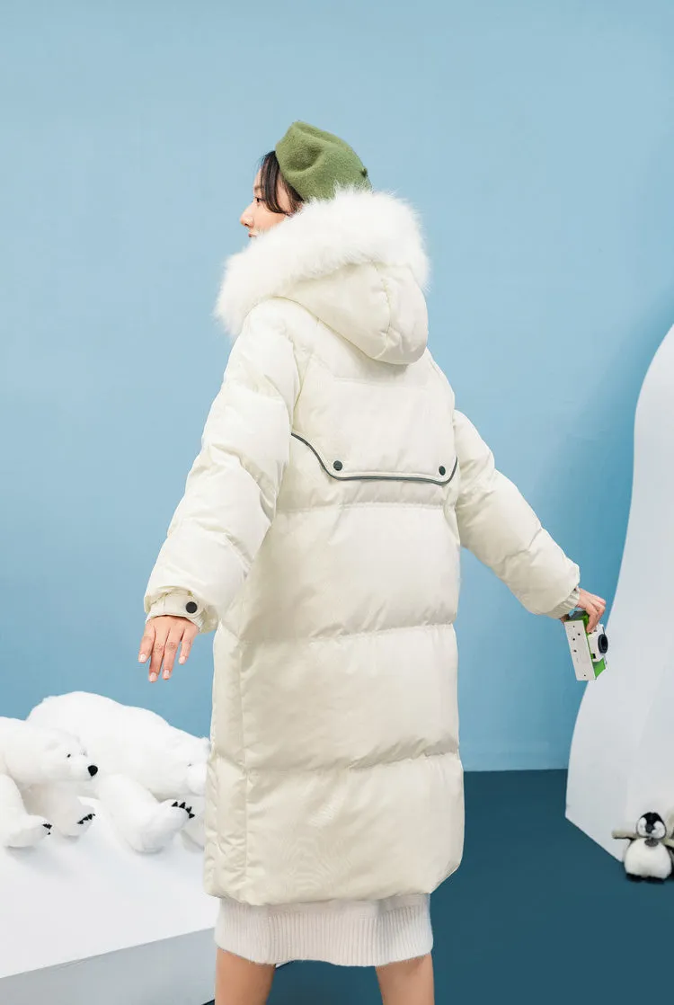 Julia Hooded Faux Fur Hooded Down Puffer Coat