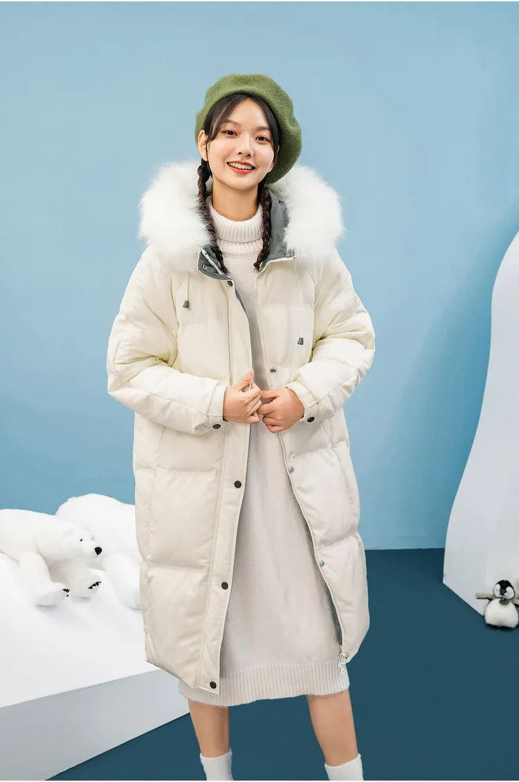 Julia Hooded Faux Fur Hooded Down Puffer Coat