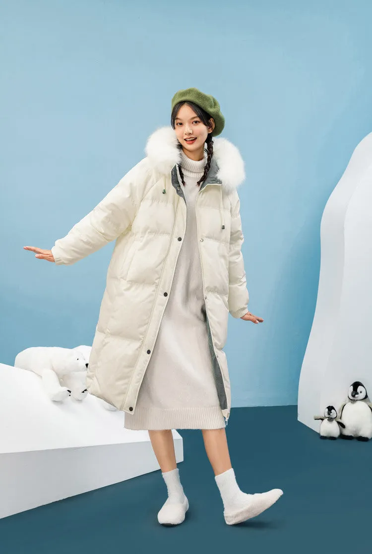 Julia Hooded Faux Fur Hooded Down Puffer Coat