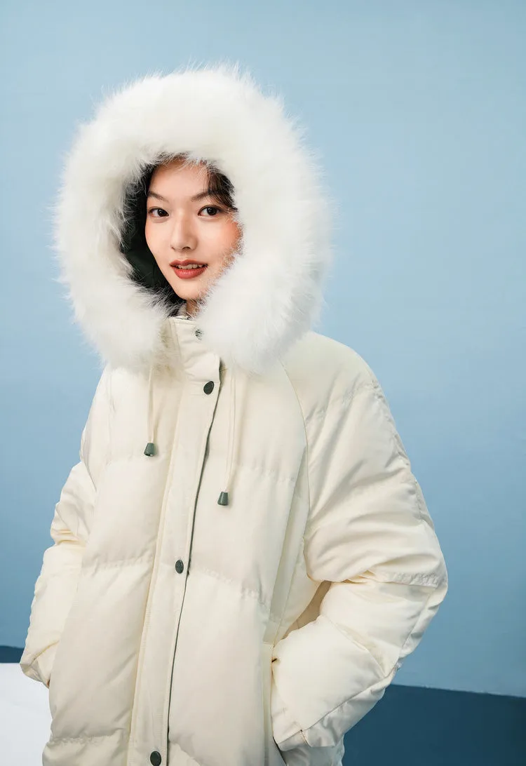 Julia Hooded Faux Fur Hooded Down Puffer Coat