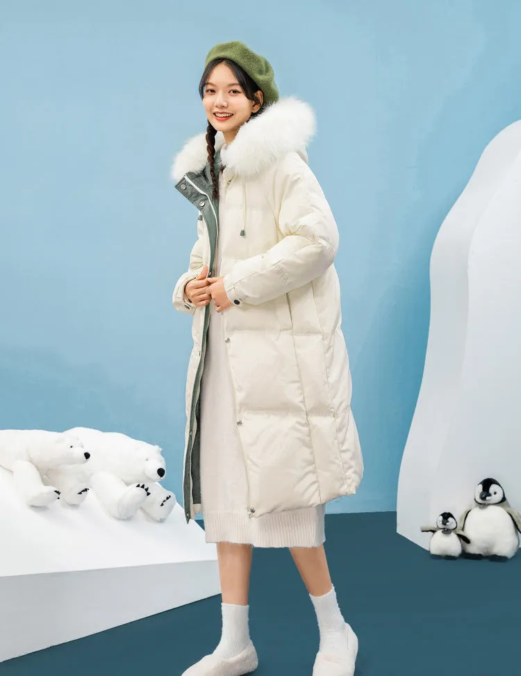 Julia Hooded Faux Fur Hooded Down Puffer Coat