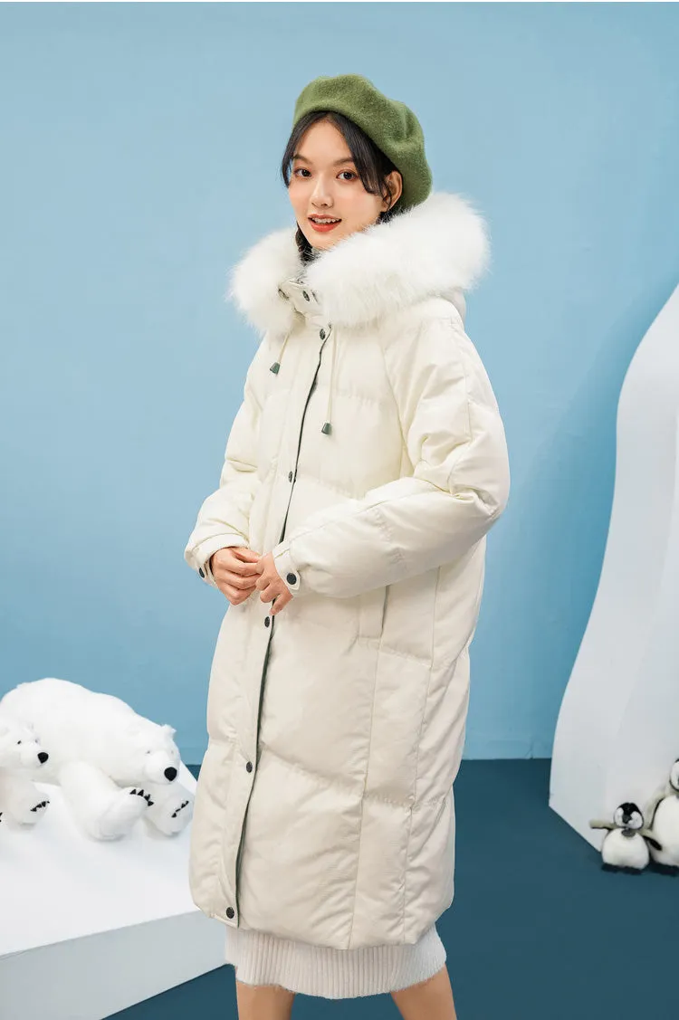 Julia Hooded Faux Fur Hooded Down Puffer Coat