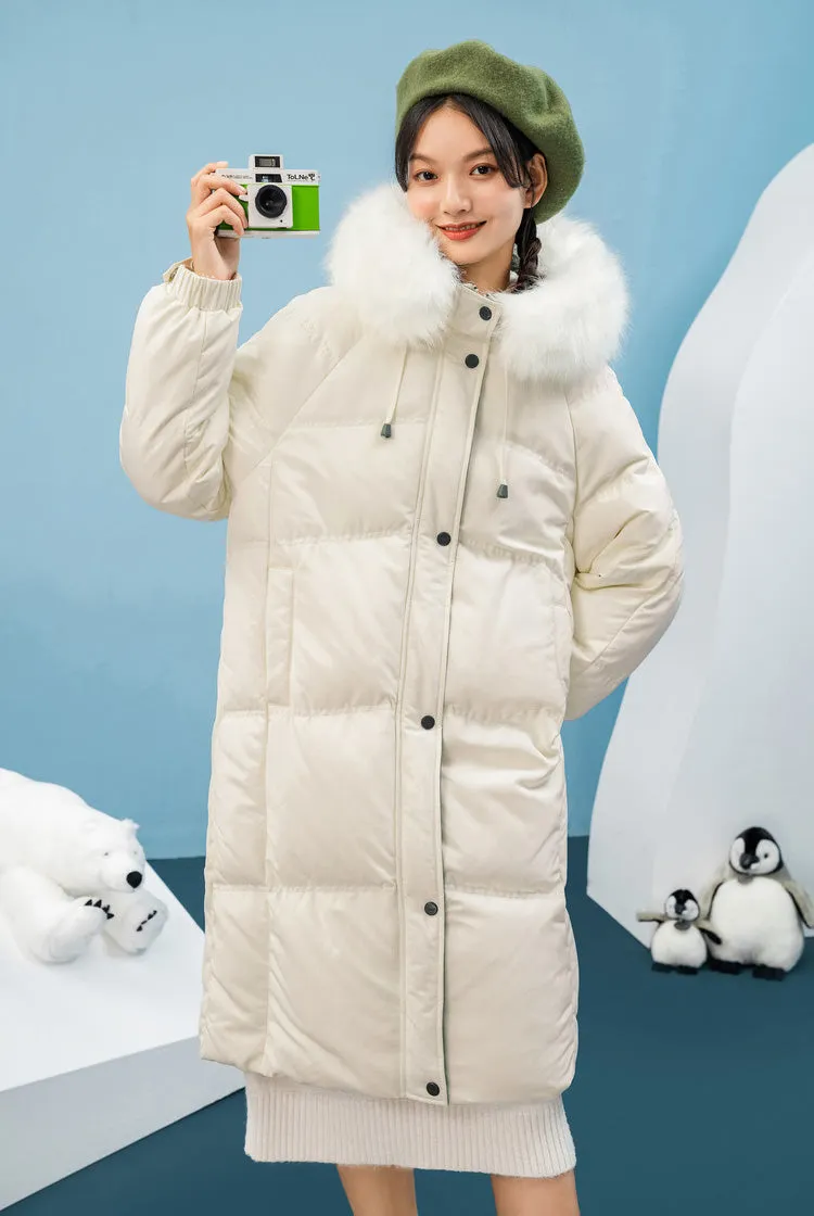 Julia Hooded Faux Fur Hooded Down Puffer Coat