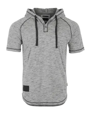 ZIMEGO Men's Short Sleeve Raglan Henley Hoodie