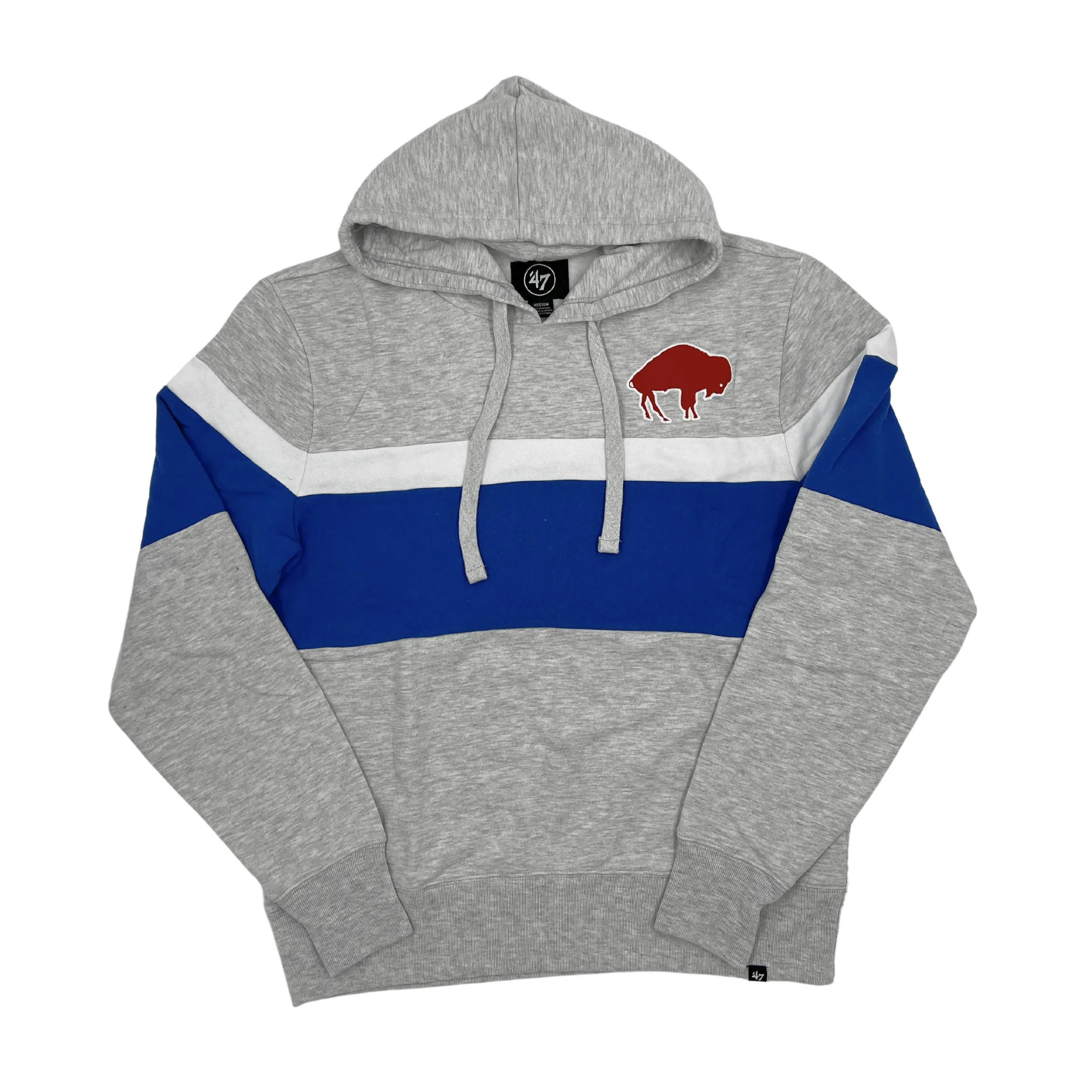 '47 Brand Buffalo Bills Retro Logo Gray & Blue Hoodie