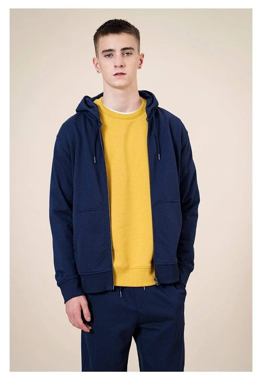 Winter New Cotton-Jersey Zip-Up Hoodie Men basic hooded Sweatshirts Comfortable Jogger Jackets Outerwear