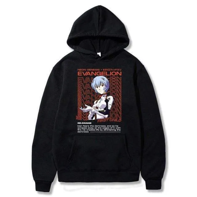 Ayanami Rei Print Sweatshirt Man Autumn Fleece Hoody Fashion Pocket Clothes Fashion Casual Swetshirt Men Women's Harajuku