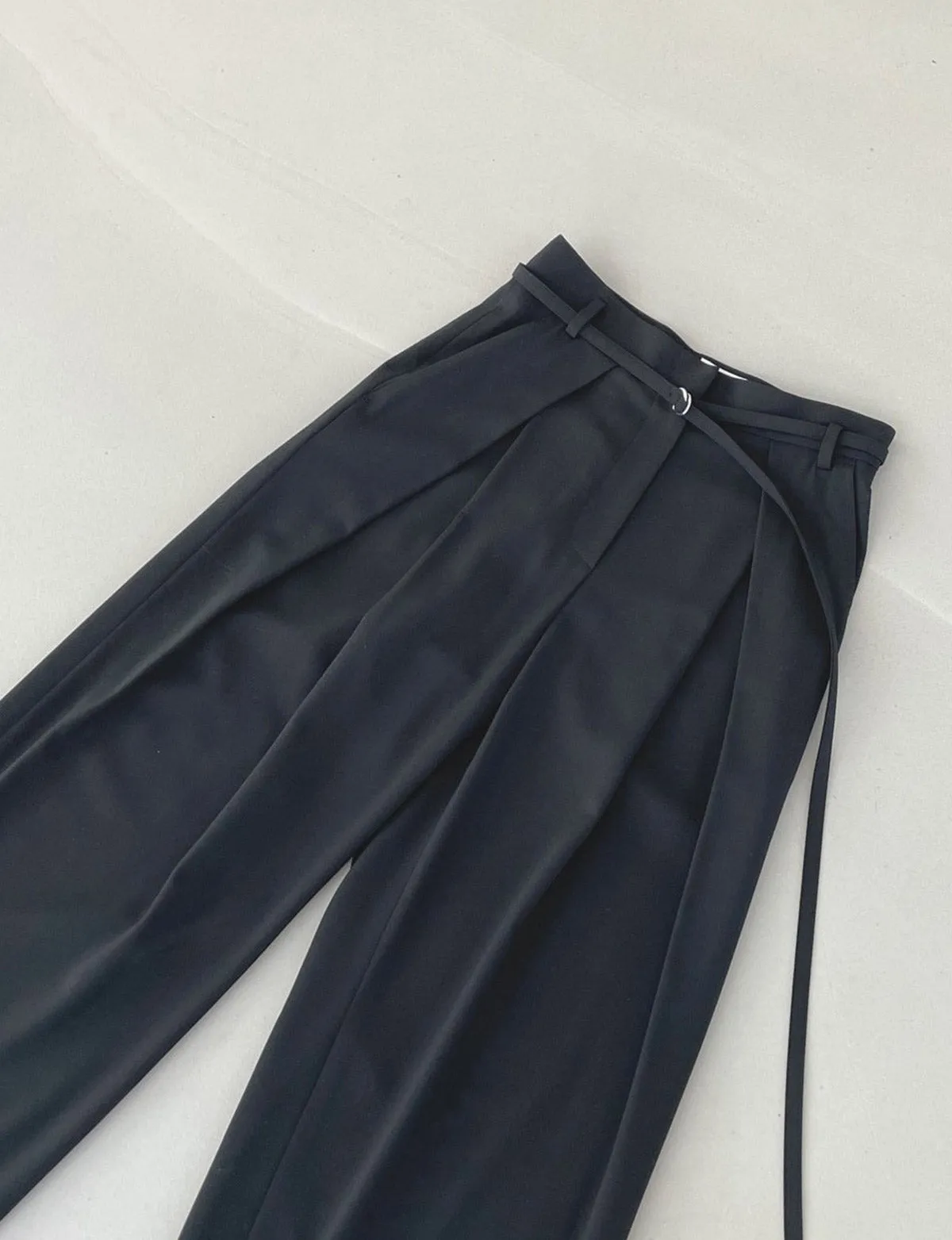 Zoe Belted Pants in Black-BESTSELLER